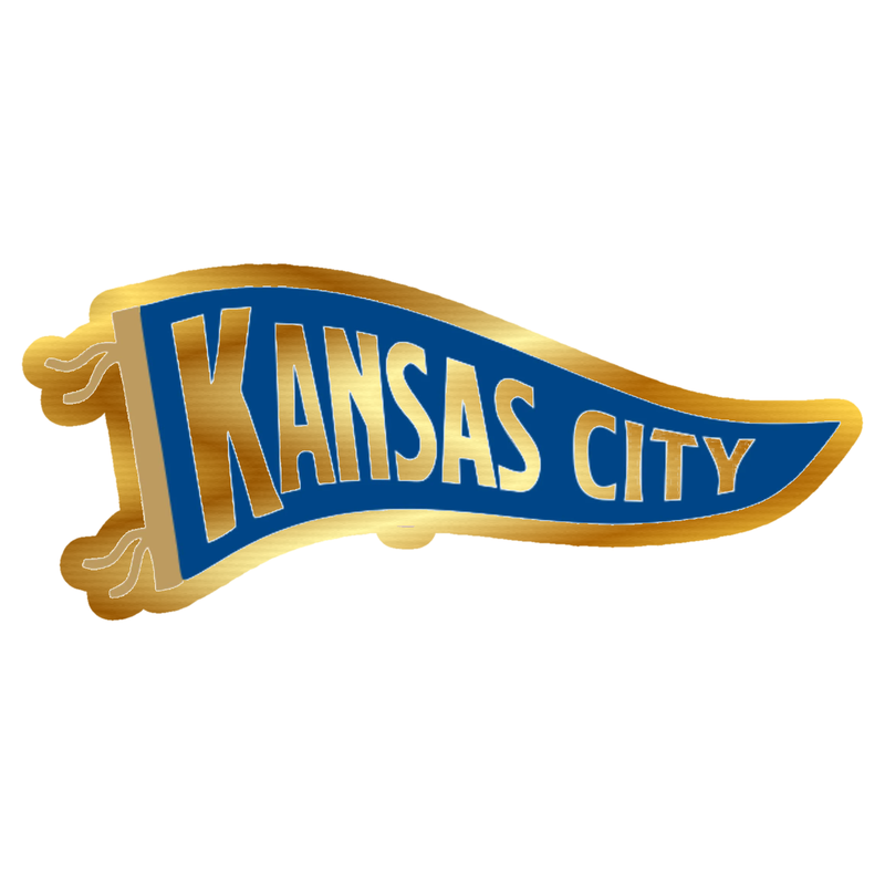 Kansas City Royals - Pennant - Gold Chrome Vinyl Sticker - Custom Size