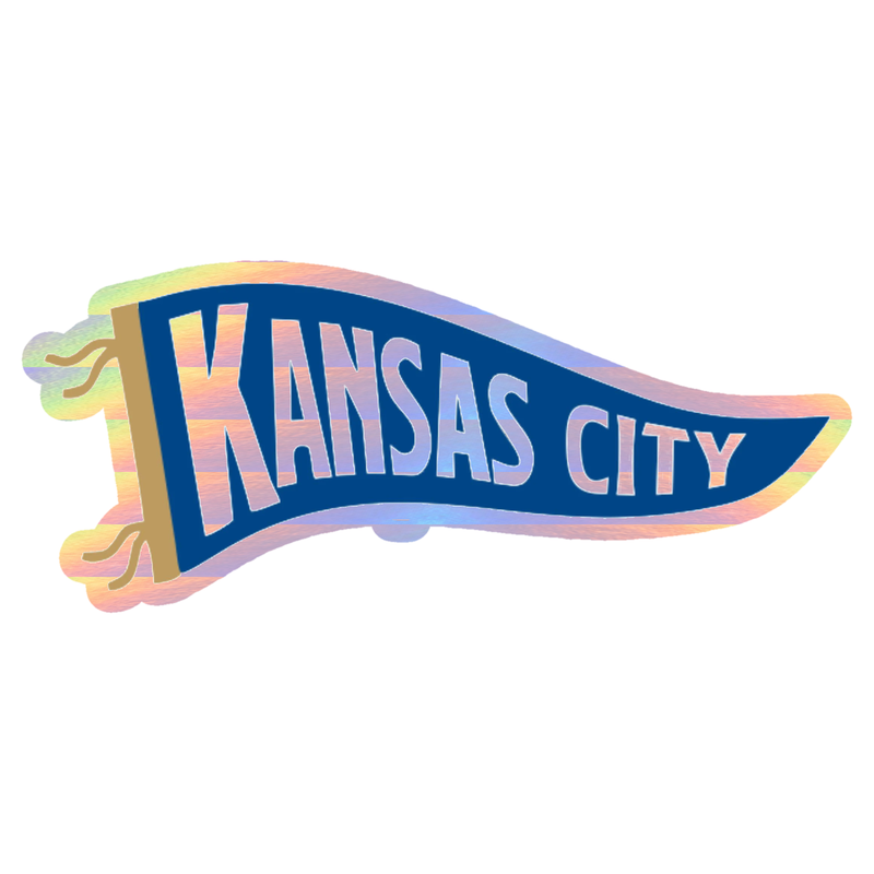 Kansas City Royals - Pennant - Holographic Vinyl Sticker - Custom Size