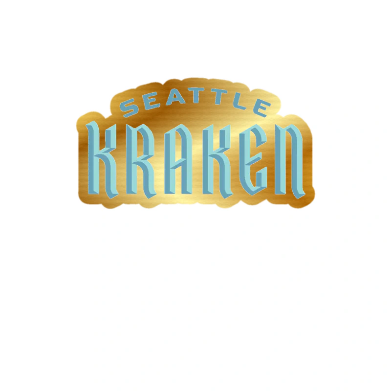Seattle Kraken - Image 3 - Gold Chrome Vinyl Sticker - Custom Size