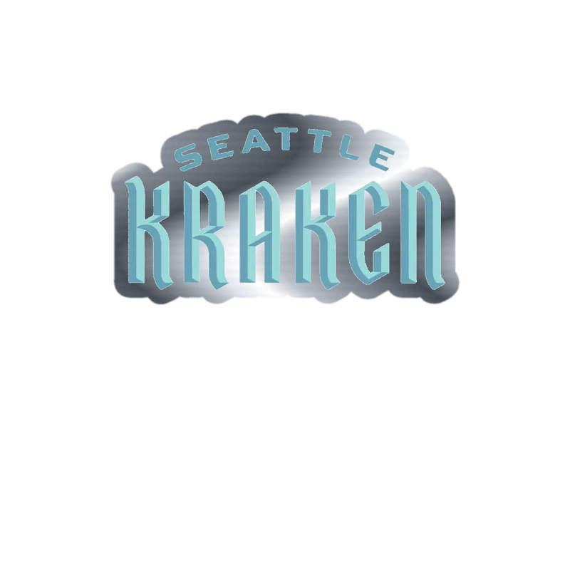 Seattle Kraken - Image 3 - Silver Chrome Vinyl Sticker - Custom Size