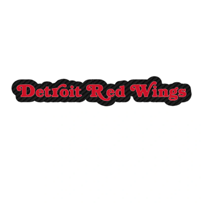 Detroit Red Wings - Name - Carbon Fiber Vinyl Sticker - Custom Size