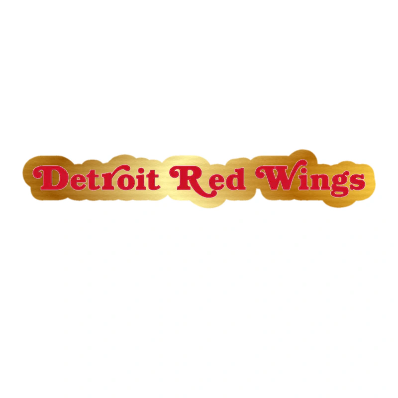 Detroit Red Wings - Name - Gold Chrome Vinyl Sticker - Custom Size