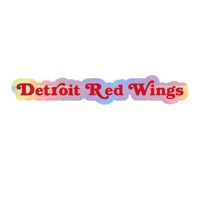 Detroit Red Wings - Name - Holographic Vinyl Sticker - Custom Size