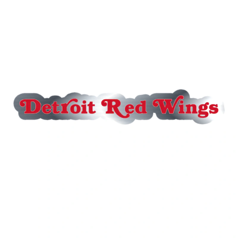 Detroit Red Wings - Name - Silver Chrome Vinyl Sticker - Custom Size