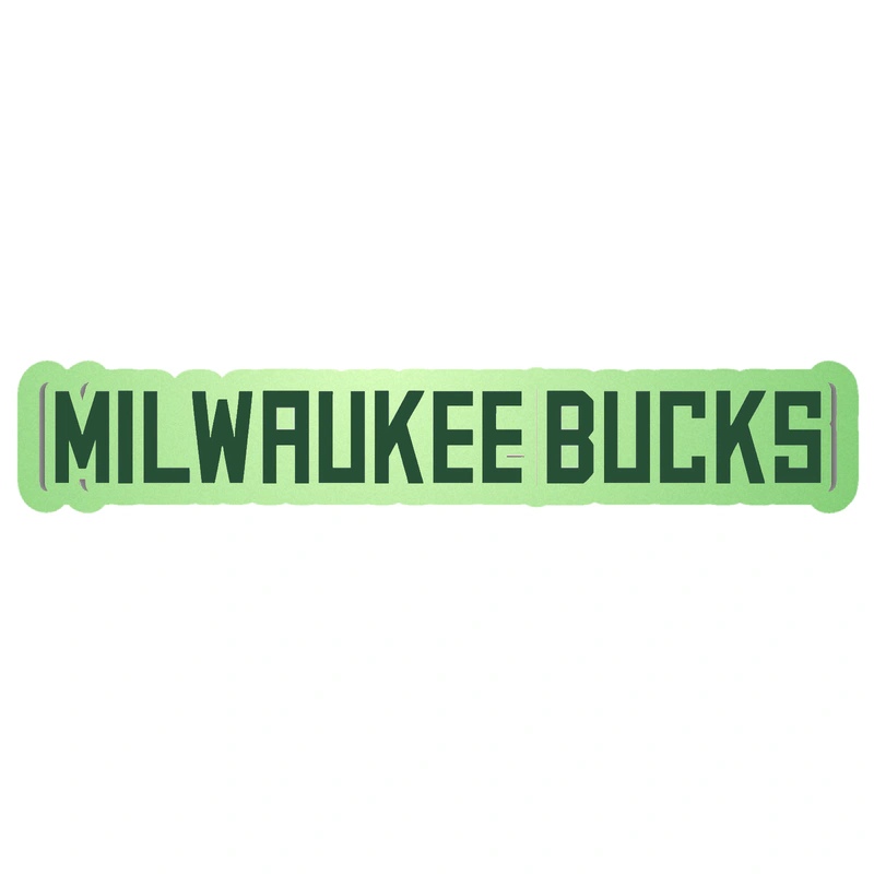 Milwaukee Bucks - Name Straight Across - Glow in the Dark Vinyl Sticker - Custom Size