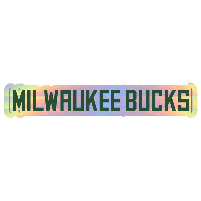 Milwaukee Bucks - Name Straight Across - Holographic Vinyl Sticker - Custom Size