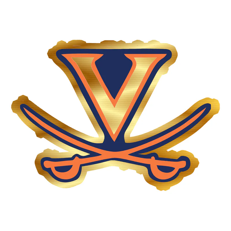 Virginia Cavaliers - Image 2 - Gold Chrome Vinyl Decal - Custom Size