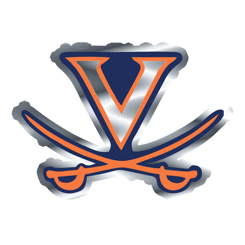 Virginia Cavaliers - Image 2 - Silver Chrome Vinyl Decal - Custom Size