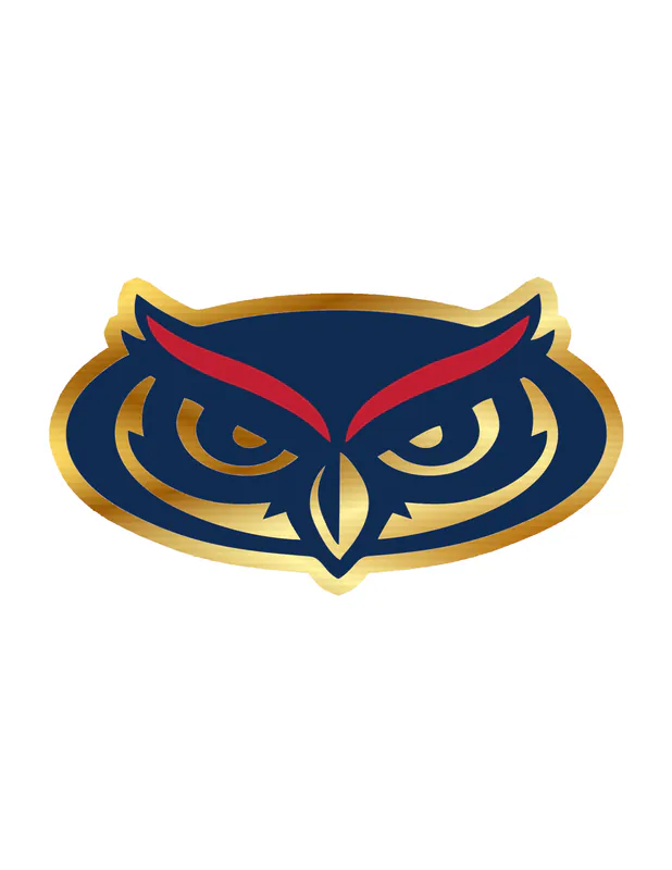 Florida Atlantic Owls - Image 1 - Gold Chrome Vinyl Decal - Custom Size