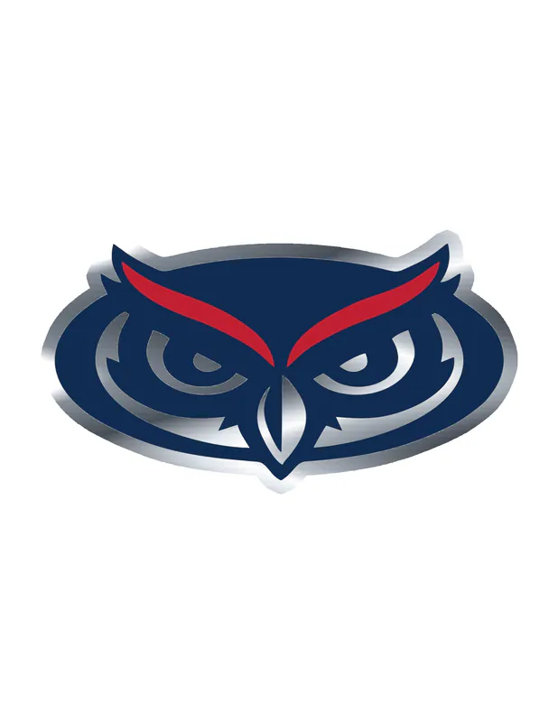 Florida Atlantic Owls - Image 1 - Silver Chrome Vinyl Decal - Custom Size