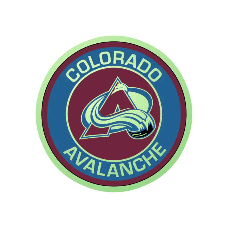 Colorado Avalanche -  Circle With A - Glow in the Dark Vinyl Sticker - Custom Size