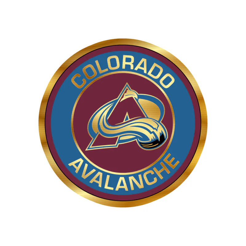 Colorado Avalanche -  Circle With A - Gold Chrome Vinyl Sticker - Custom Size