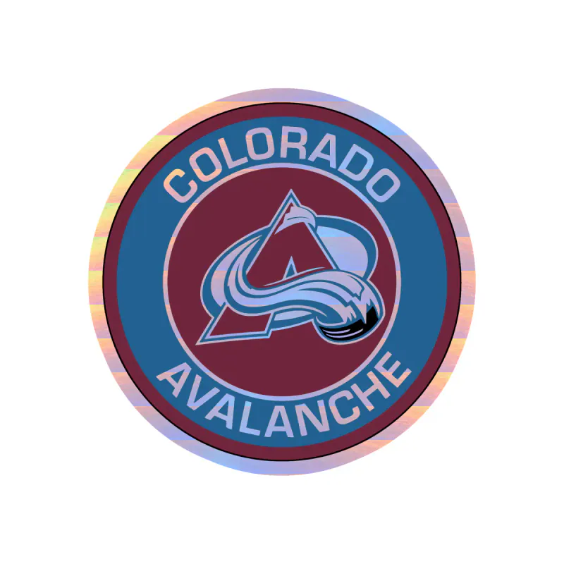 Colorado Avalanche -  Circle With A - Holographic Vinyl Sticker - Custom Size
