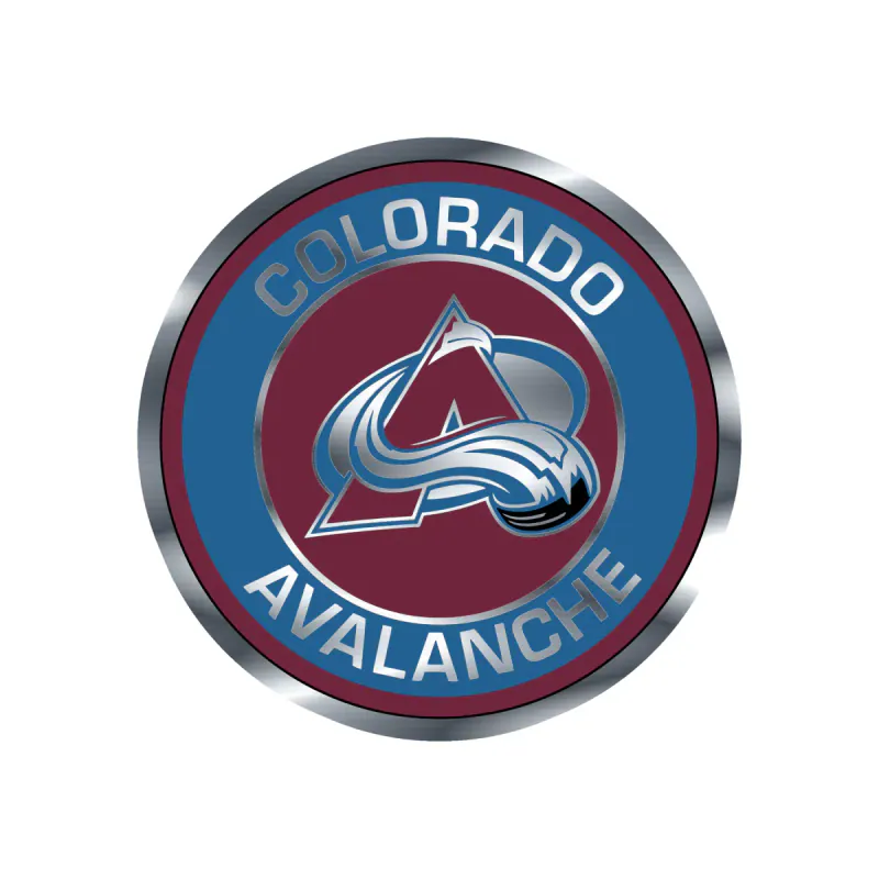Colorado Avalanche -  Circle With A - Silver Chrome Vinyl Sticker - Custom Size