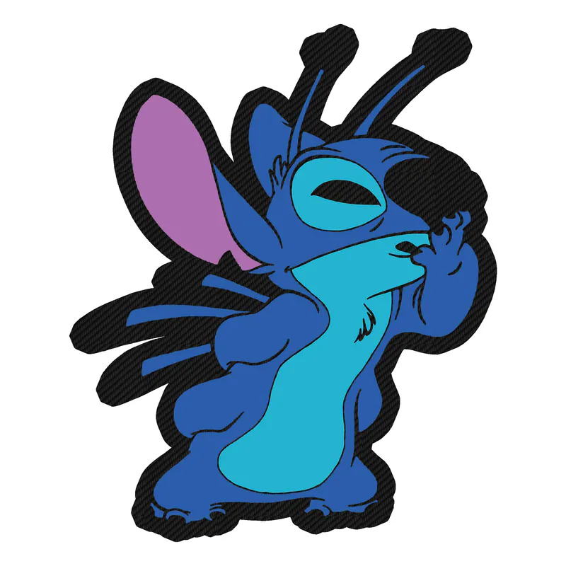 Stitch Carbon Fiber Vinyl Sticker - Custom Size