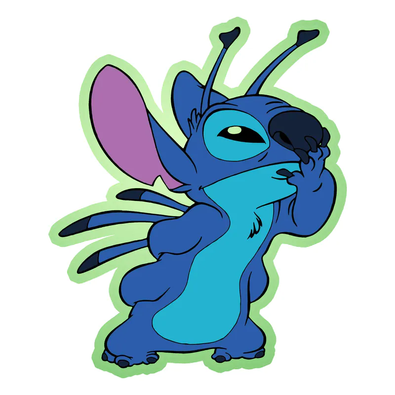 Stitch Glow in the Dark Vinyl Sticker - Custom Size