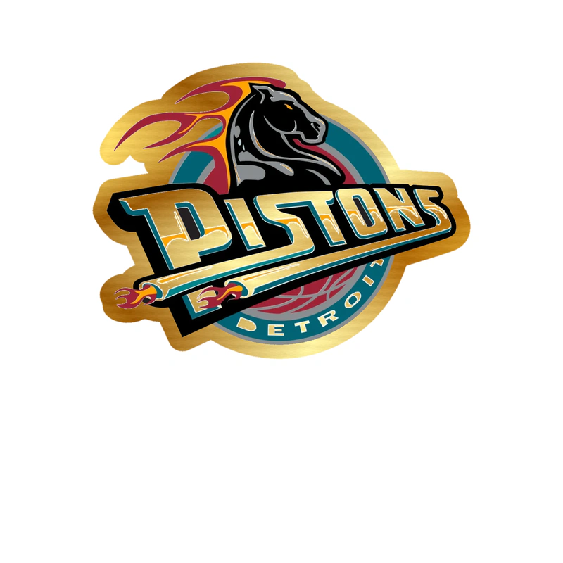 Detroit Pistons - Image 3 - Gold Chrome Vinyl Sticker - Custom Size