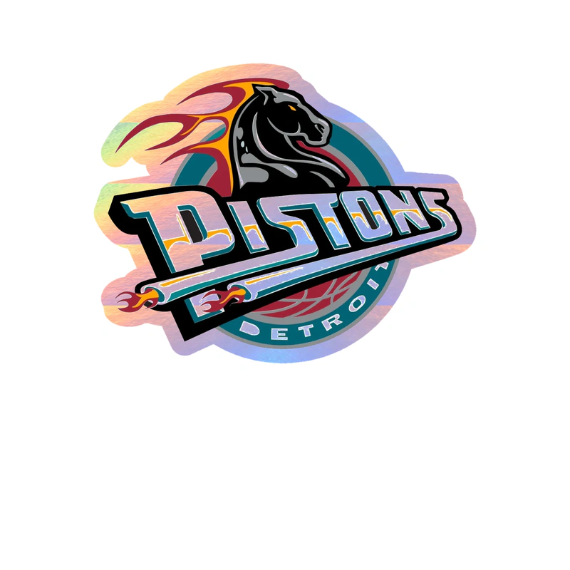 Detroit Pistons - Image 3 - Holographic Vinyl Sticker - Custom Size