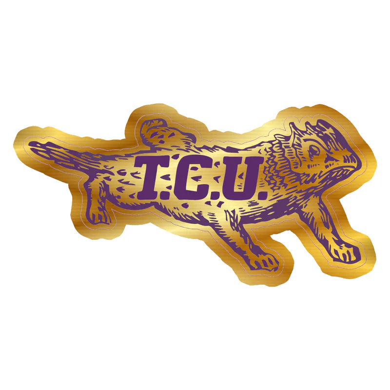 TCU Horned Frogs - Image 10 - Gold Chrome Vinyl Decal - Custom Size