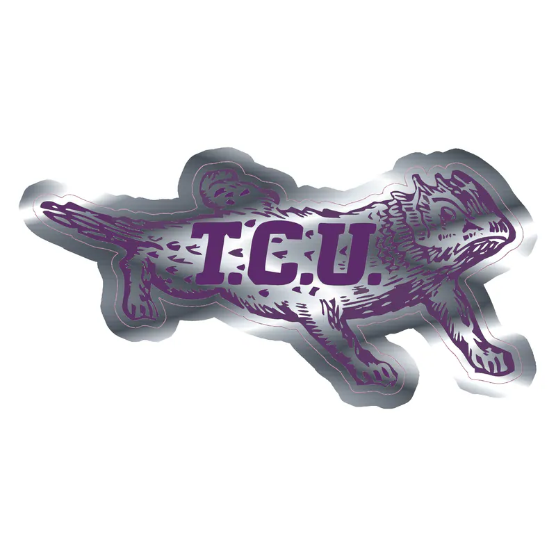 TCU Horned Frogs - Image 10 - Silver Chrome Vinyl Decal - Custom Size