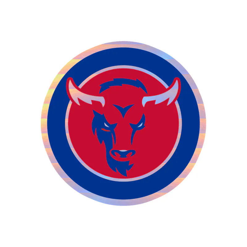 Buffalo Bills - Red Circle - Holographic Vinyl Sticker - Custom Size