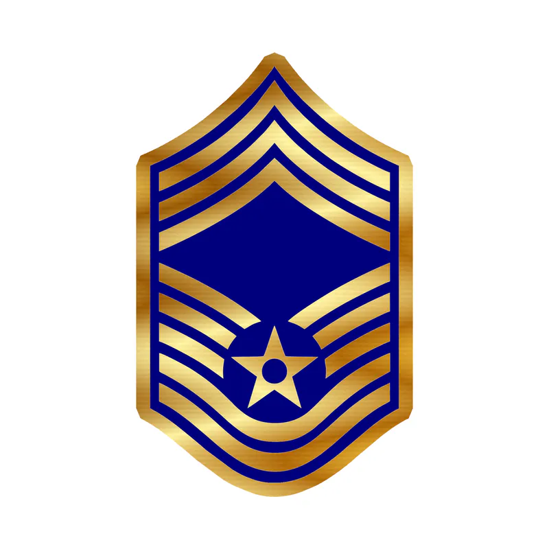 Air Force - E-9 - Gold Chrome Vinyl Decal