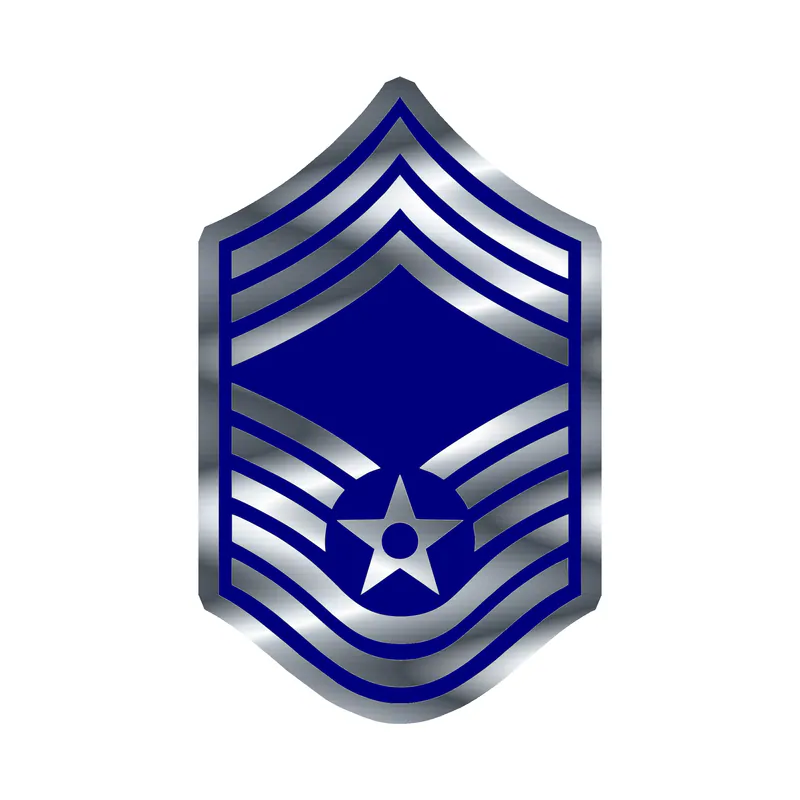 Air Force - E-9 - Silver Chrome Vinyl Decal