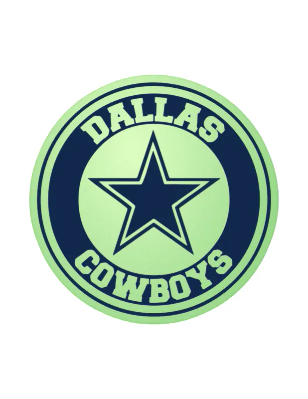 Dallas Cowboys - Circle Logo - Glow in the Dark Vinyl Sticker - Custom Size