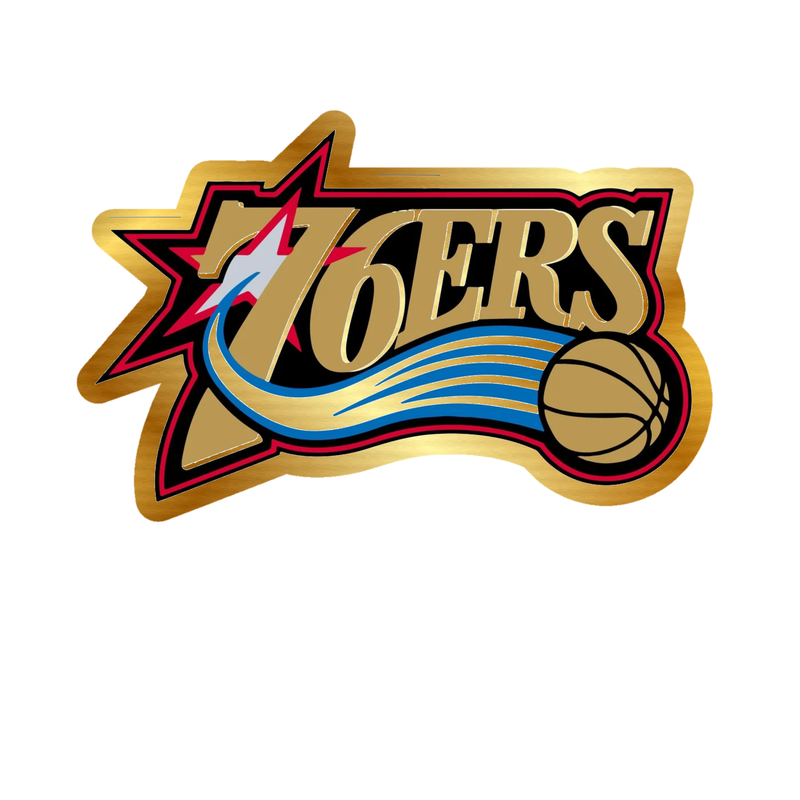 Philadelphia 76ers - Image 8 - Gold Chrome Vinyl Sticker - Custom Size