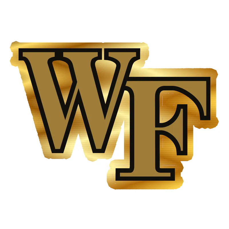 Wake Forest Demon Deacon - WF - Image 1 - Gold Chrome Vinyl Decal - Custom Size