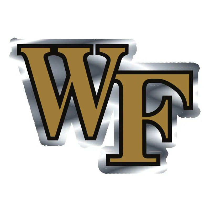 Wake Forest Demon Deacon - WF - Image 1 - Silver Chrome Vinyl Decal - Custom Size