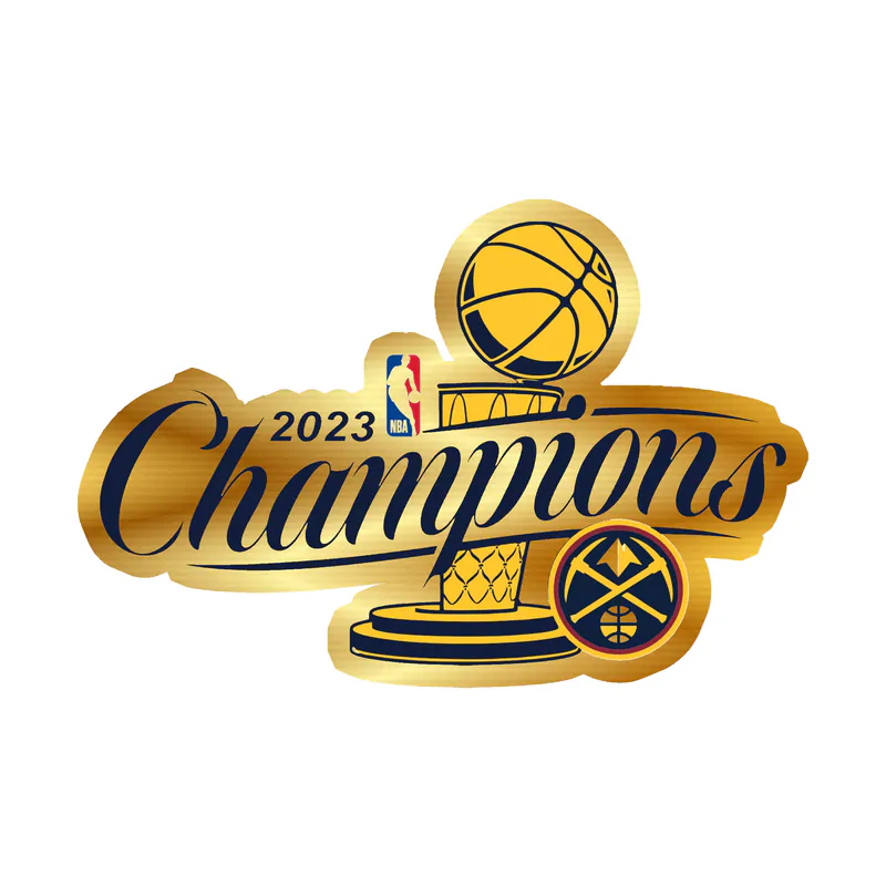Denver Nuggets - 2023 Champions - Image 1 - Gold Chrome Vinyl Sticker - Custom Size