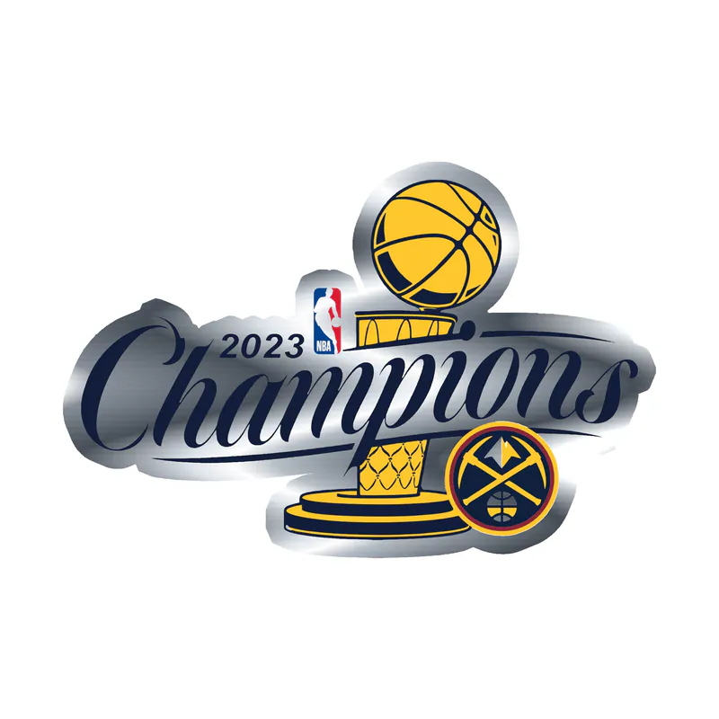 Denver Nuggets - 2023 Champions - Image 1 - Silver Chrome Vinyl Sticker - Custom Size