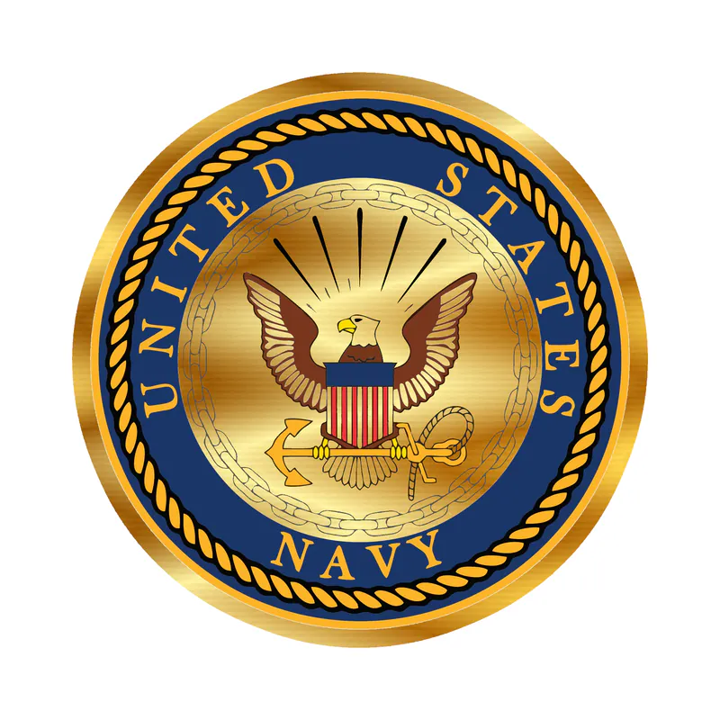 Navy Gold Chrome Vinyl Decal