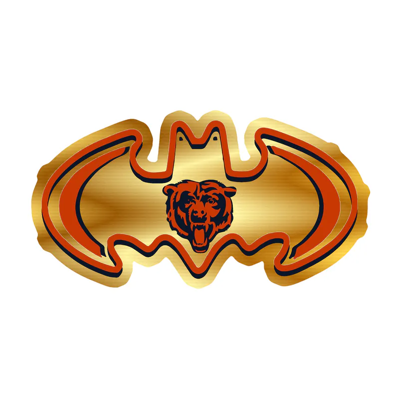 Chicago Bears - Bear Head - Image 12 - Gold Chrome Vinyl Sticker - Custom Size