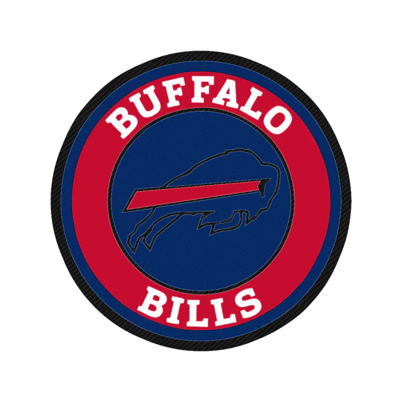 Buffalo Bills - Circle With Red Stripe - Carbon Fiber Vinyl Sticker - Custom Size