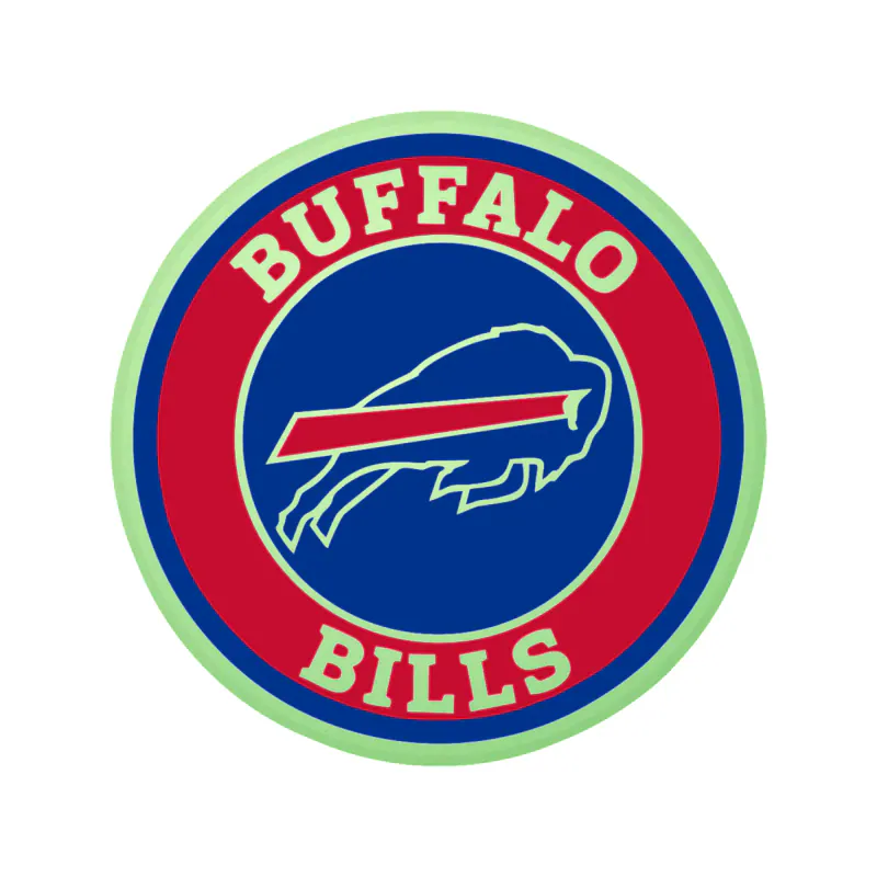 Buffalo Bills - Circle With Red Stripe - Glow in the Dark Vinyl Sticker - Custom Size