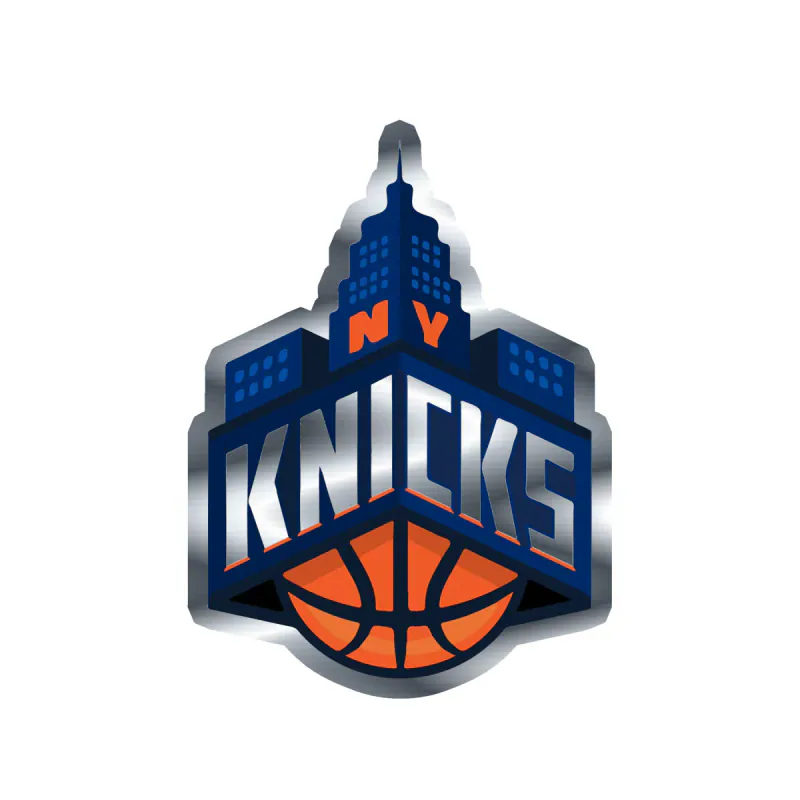 New York Knicks - Image 1 - Silver Chrome Vinyl Sticker - Custom Size