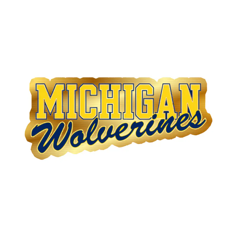 Michigan Wolverines - Image 5 - Gold Chrome Vinyl Decal - Custom Size