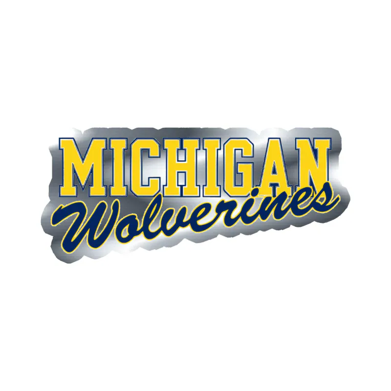 Michigan Wolverines - Image 5 - Silver Chrome Vinyl Decal - Custom Size