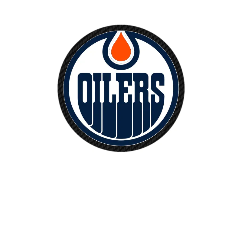 Edmonton Oilers - White Circle With Oilers - Carbon Fiber Vinyl Sticker - Custom Size