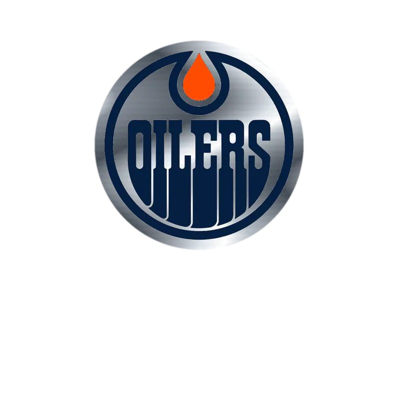 Edmonton Oilers - White Circle With Oilers - Silver Chrome Vinyl Sticker - Custom Size