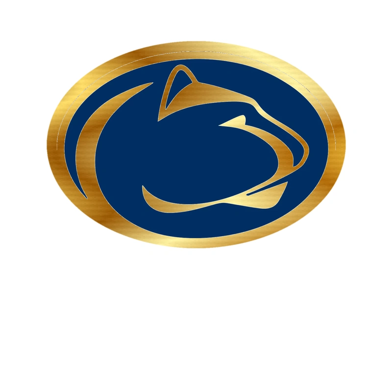 Penn State Nittany Lion - Gold Chrome Vinyl Decal - Custom Size