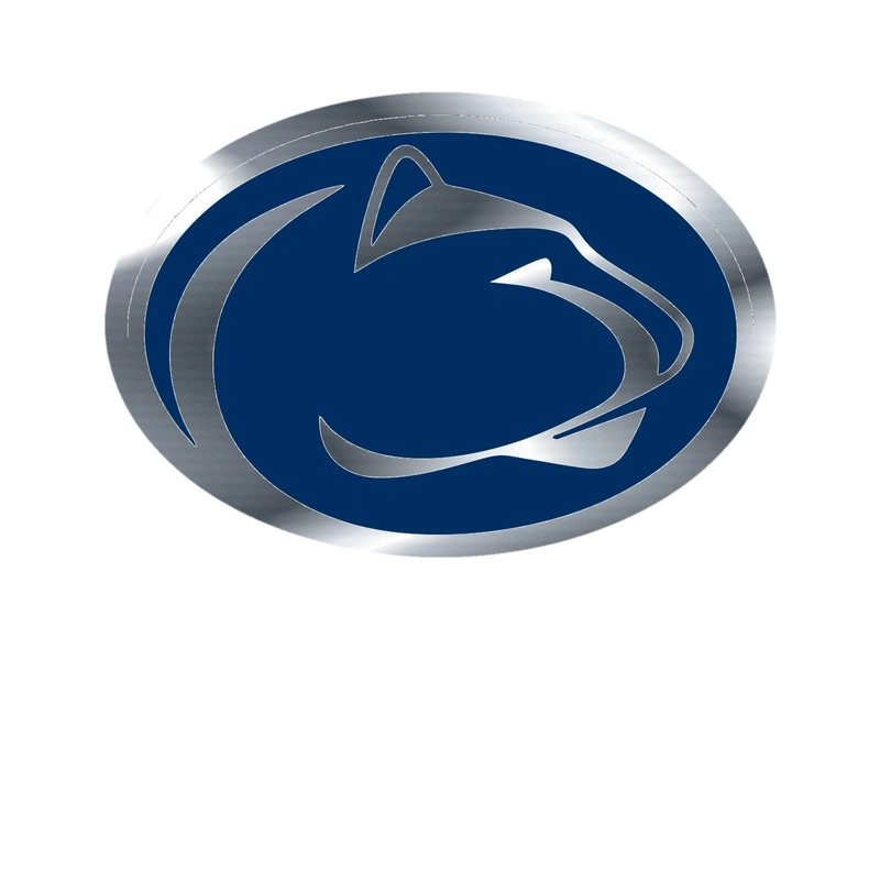 Penn State Nittany Lion - Silver Chrome Vinyl Decal - Custom Size