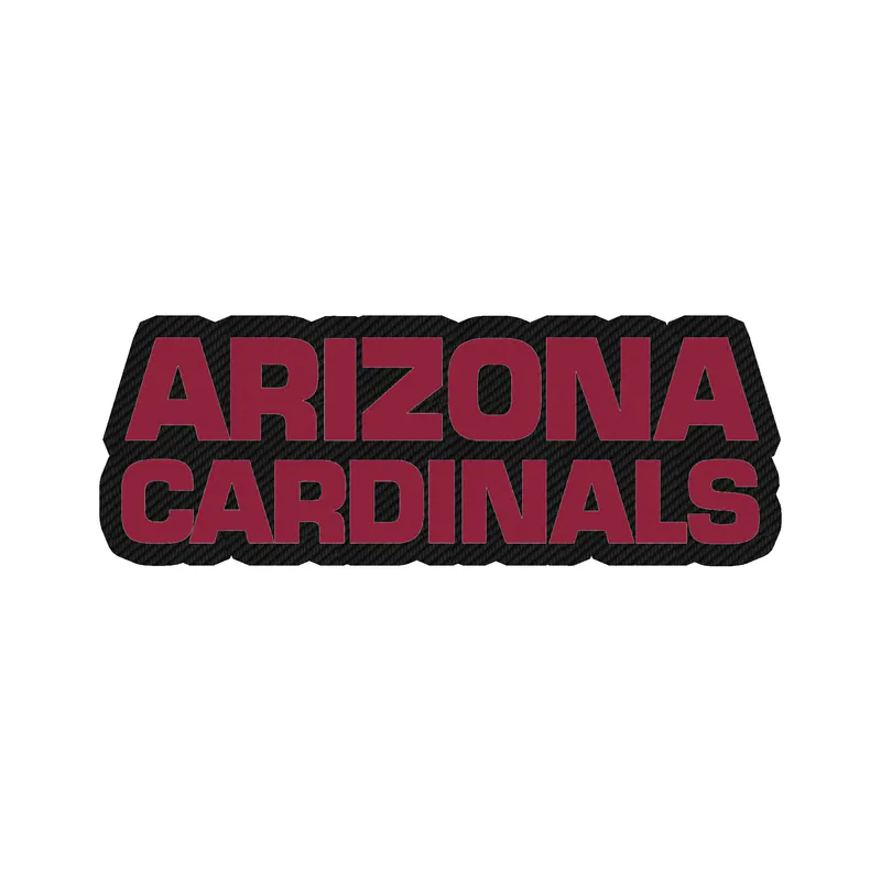 Arizona Cardinals - Big Wording - Carbon Fiber Vinyl Sticker - Custom Size