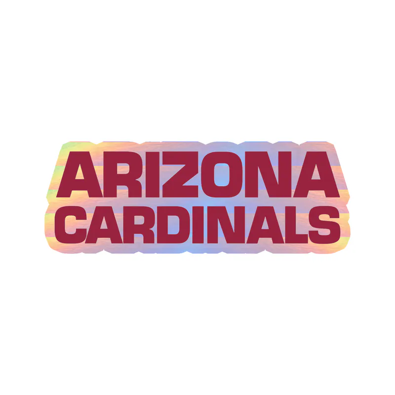 Arizona Cardinals - Big Wording - Holographic Vinyl Sticker - Custom Size