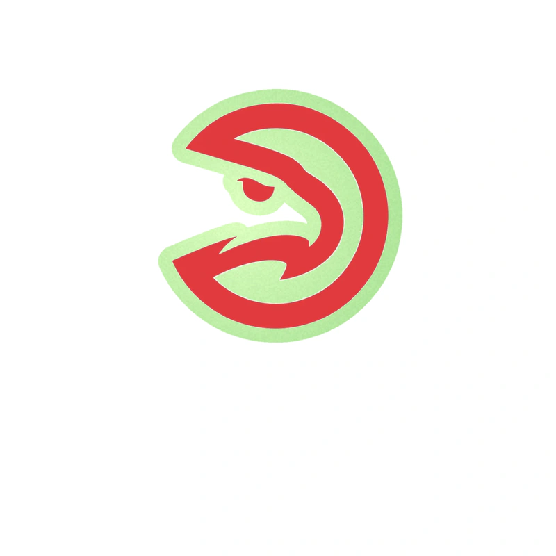 Atlanta Hawks - Red Eagle Circle - Glow in the Dark Vinyl Sticker - Custom Size