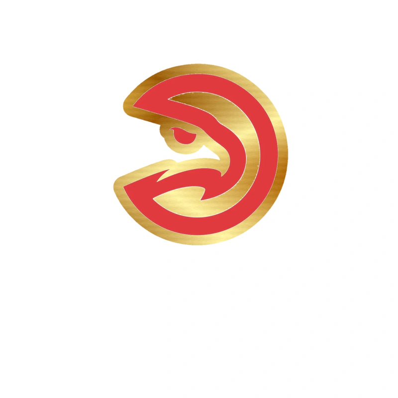 Atlanta Hawks - Red Eagle Circle - Gold Chrome Vinyl Sticker - Custom Size