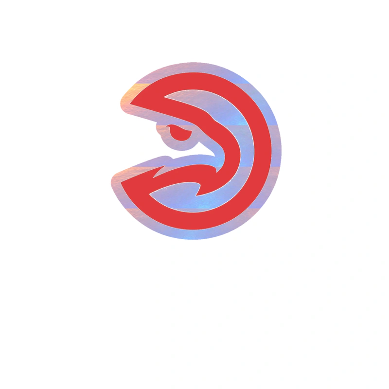 Atlanta Hawks - Red Eagle Circle - Holographic Vinyl Sticker - Custom Size