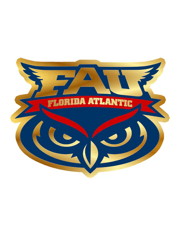 Florida Atlantic Owls - Image 2 - Gold Chrome Vinyl Decal - Custom Size
